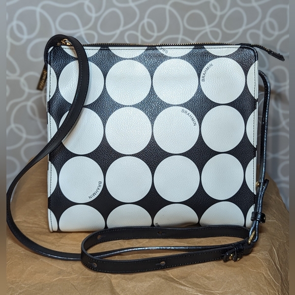 Brahmin Barcelona Polka Dot Crossbody EUC - Picture 2 of 10
